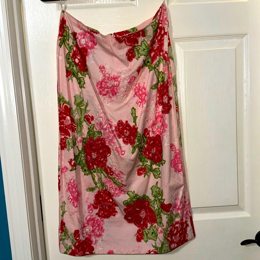 Vintage pink petite Dolce Apparel beaded skirt